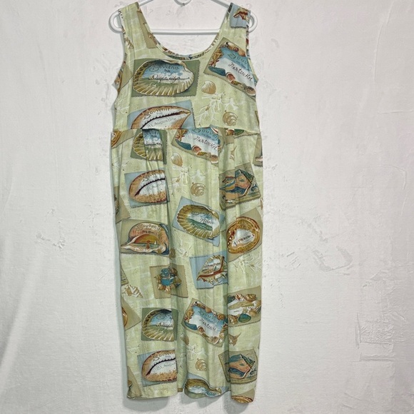 Vintage Jams World Maxi Dress XS Hawaii Rayon Souvenir Print Resort Luxe